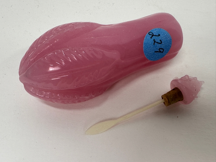 Antique Opaline Glass: Pink Snuff Bottle 3'L [Photo 6]