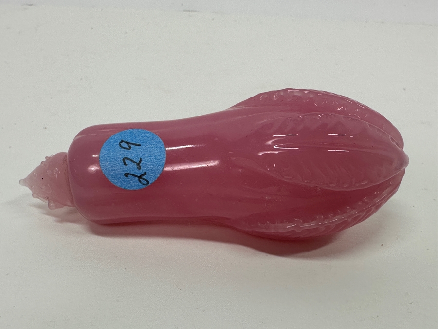 Antique Opaline Glass: Pink Snuff Bottle 3'L [Photo 9]