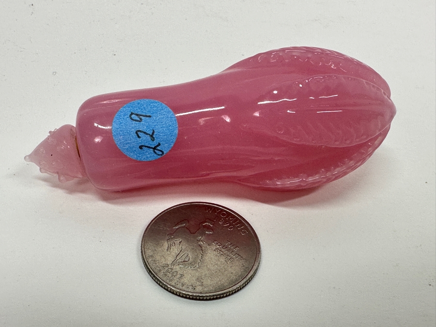 Antique Opaline Glass: Pink Snuff Bottle 3'L [Photo 12]