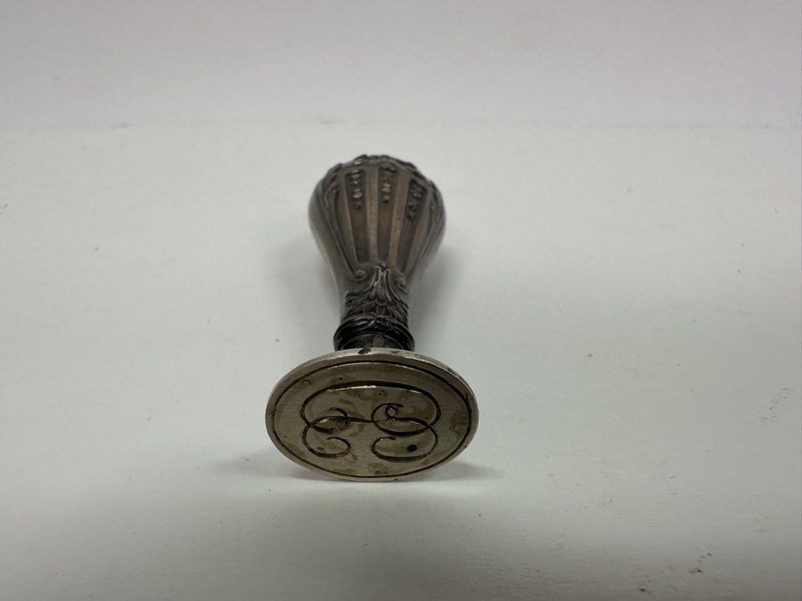 Antique Hallmarked Sterling Silver Wax Seal Or Sceau With Box 3'L [Photo 6]