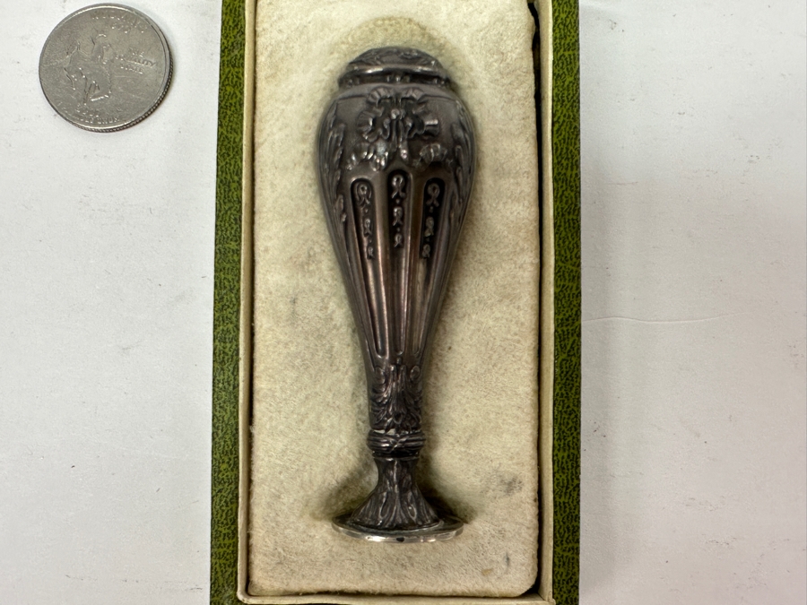 Antique Hallmarked Sterling Silver Wax Seal Or Sceau With Box 3'L [Photo 4]