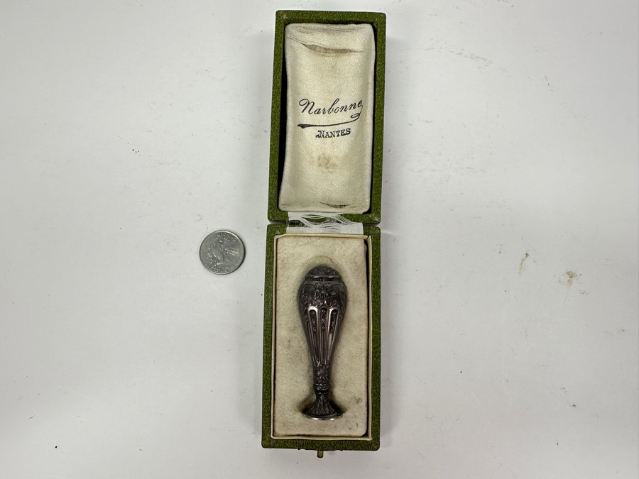 Antique Hallmarked Sterling Silver Wax Seal Or Sceau With Box 3'L [Photo 2]