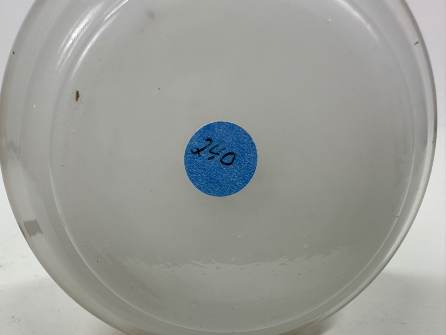 Antique Opaline Glass: White & Pink Perfume Bottle With Mushroom Top Stopper, Gold Decorations And Applied Snake Chips In Stopper 7.5'H Client Paid $370 [Photo 11]