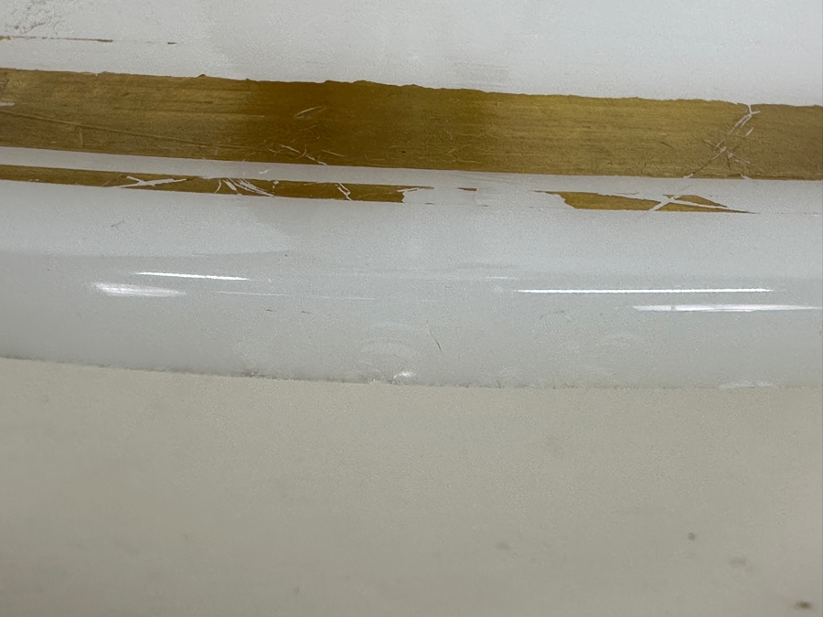 Antique Opaline Glass: Very Tall White & Gold Chalice 16'H Chips In Base Appraised $275 [Photo 8]