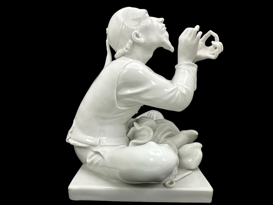 Meissen (Germany) White Porcelain 'The Tailor' Schneider Figurine By Alexander Struck 7W X 7D X 7.5H Retails $2,680