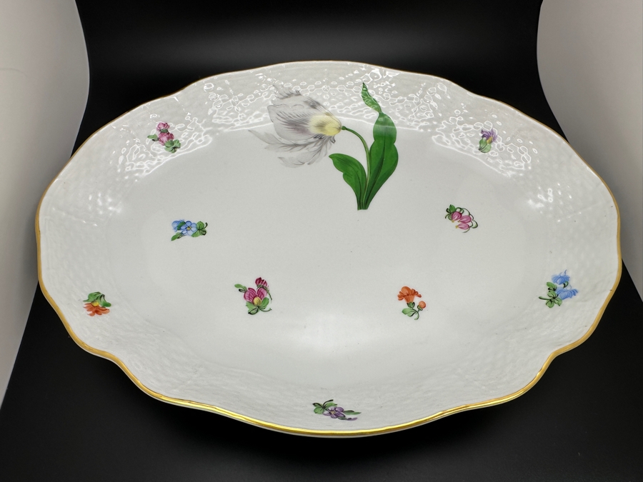 Hand Painted Herend Hungary Oval Platter 10.5 X 8.25 [Photo 2]