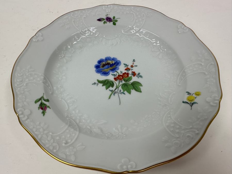 Meissen (Germany) Hand Painted Porcelain Plate With Gold Rim 7.75W [Photo 3]