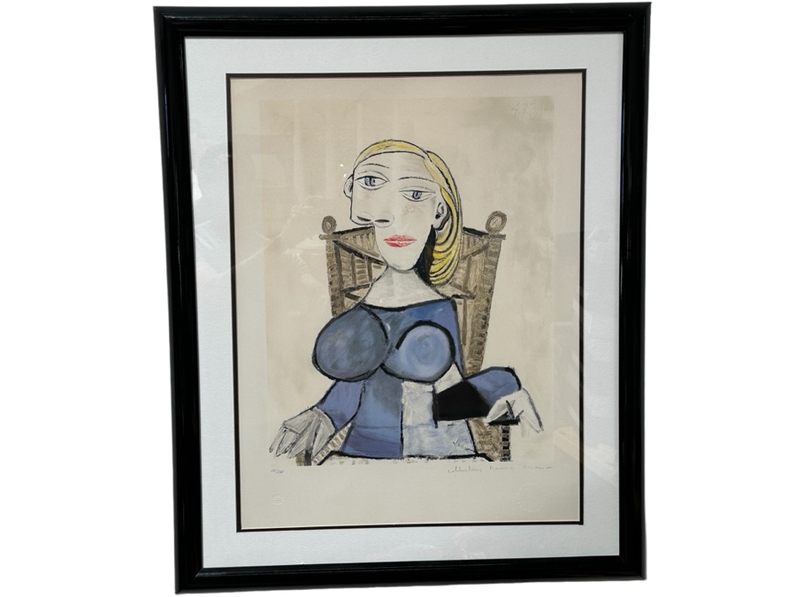 Pablo Picasso (1881-1973) Femme Blonde Au Fauteuil D'Osier Lithograph On Arches Paper Limited And Numbered 221 Of 500 Hand Signed By Marina Picasso (Approved By The Heirs Of Pablo Picasso) 20.5 X 27 Framed 28.5 X 34 [Photo 2]