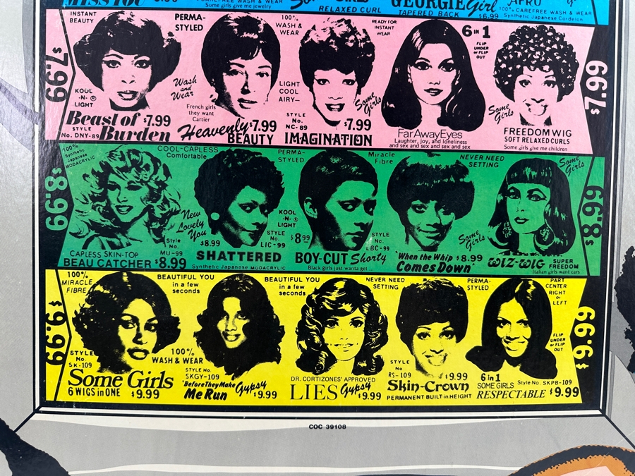 Vintage Rolling Stones Some Girls Record Store Promotional Cardboard Poster 28.5 X 26 [Photo 4]