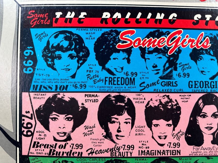 Vintage Rolling Stones Some Girls Record Store Promotional Cardboard Poster 28.5 X 26 [Photo 8]