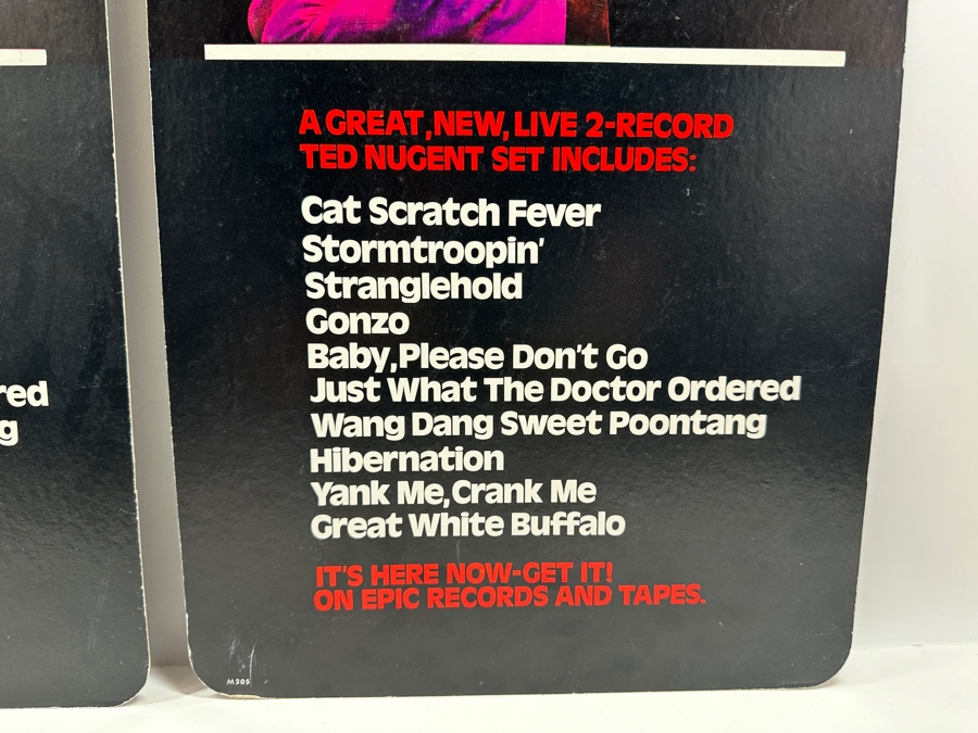 Vintage Pair Of Ted Nugent Double Live Gonzo! Record Store Promotional Cardboard Posters Double-Sided 12 X 22 [Photo 4]