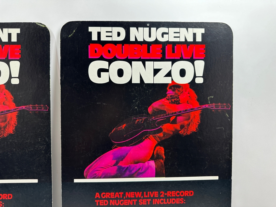 Vintage Pair Of Ted Nugent Double Live Gonzo! Record Store Promotional Cardboard Posters Double-Sided 12 X 22 [Photo 5]