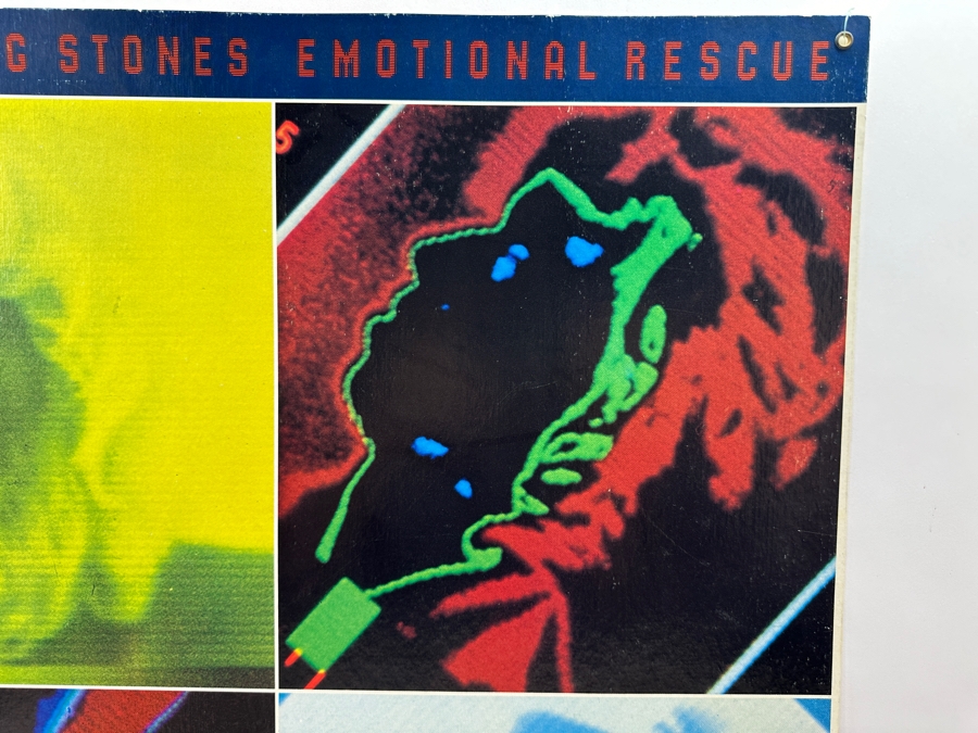 Vintage Rolling Stones Emotional Rescue Record Store Promotional Cardboard Poster 24 X 26.5	 [Photo 3]