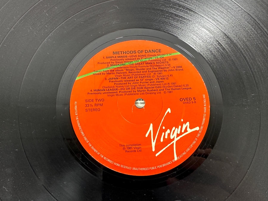 Various Artists - Methods Of Dance Virgin Records OVED 5 Vinyl Record UK Import [Photo 8]