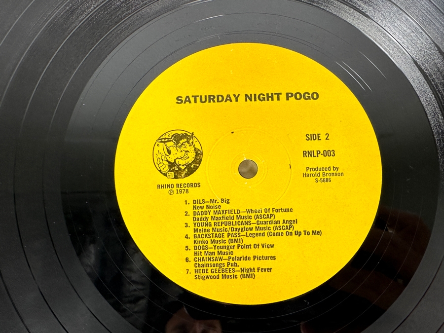 Various Artists Saturday Night Pogo Rhino Records RNLP 003 Vinyl