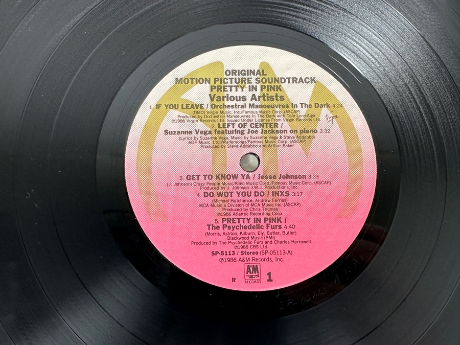 Various Artists - Pretty in Pink Original Motion Picture Soundtrack A&M Records SP-5113 Vinyl Record 1986 [Photo 7]