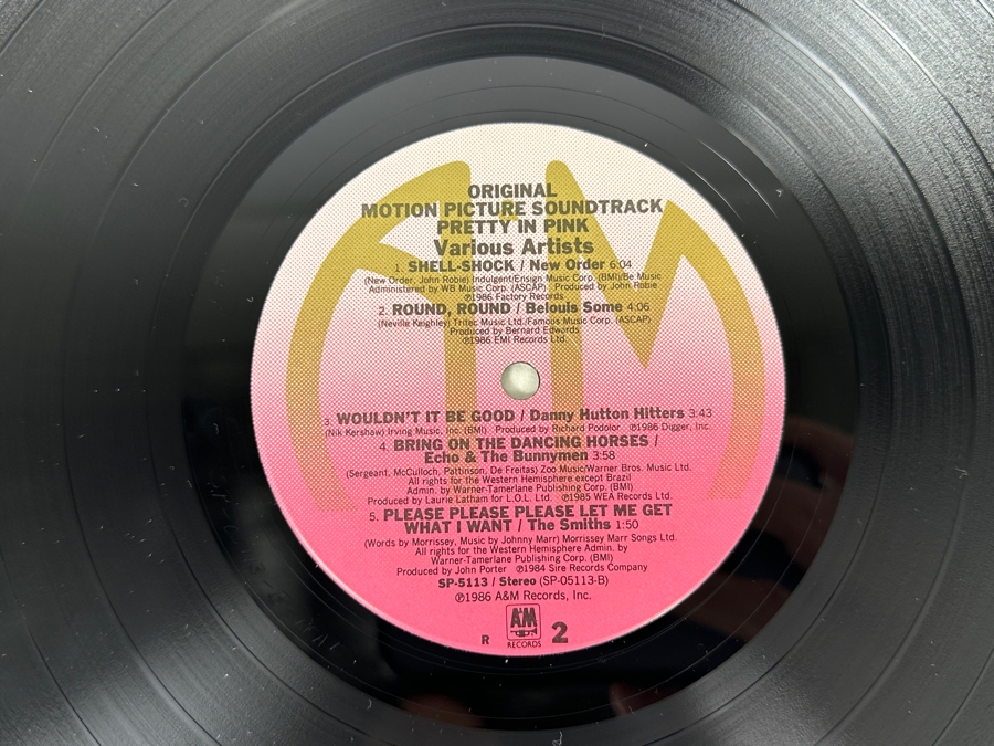 Various Artists - Pretty in Pink Original Motion Picture Soundtrack A&M Records SP-5113 Vinyl Record 1986 [Photo 9]