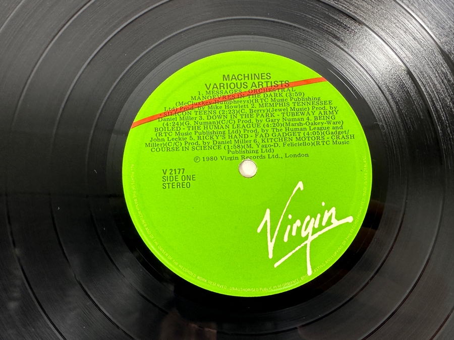 Various Artists - Machines Virgin Records V 2177 Vinyl Record 1980 [Photo 7]