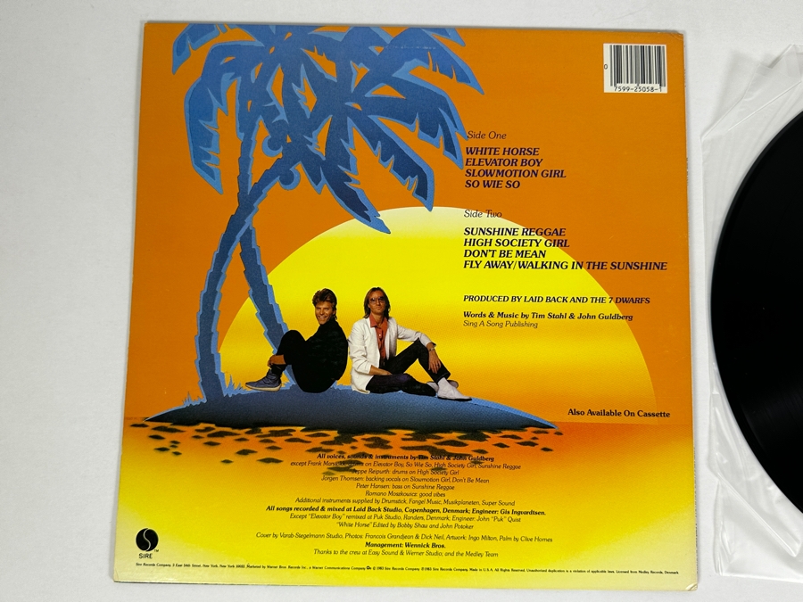 Laid Back - …Keep Smiling (Featuring White Horse) Sire Records 1-25058 Vinyl Record 1984 Promo Copy [Photo 5]