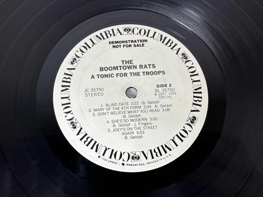 The Boomtown Rats - A Tonic For the Troops Columbia Records JC 35750 Vinyl Record 1979 Promo Copy [Photo 6]