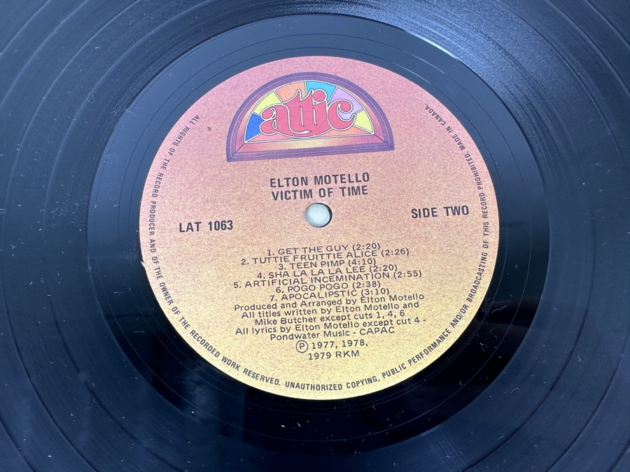 Elton Morello - Victim of Time Attic Records LAT 1063 Vinyl Record 1979 Canadian Import [Photo 7]