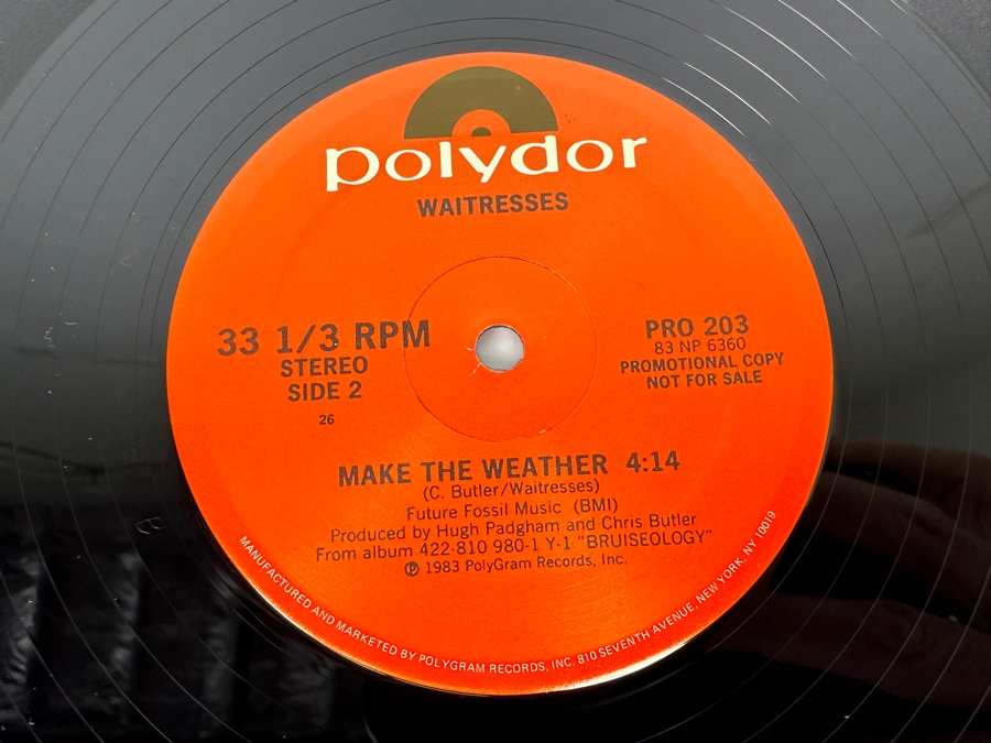 Waitresses - Bruiseology / Make the Weather Polydor Records Pro 203 Vinyl Record 1983 Promo Copy [Photo 5]