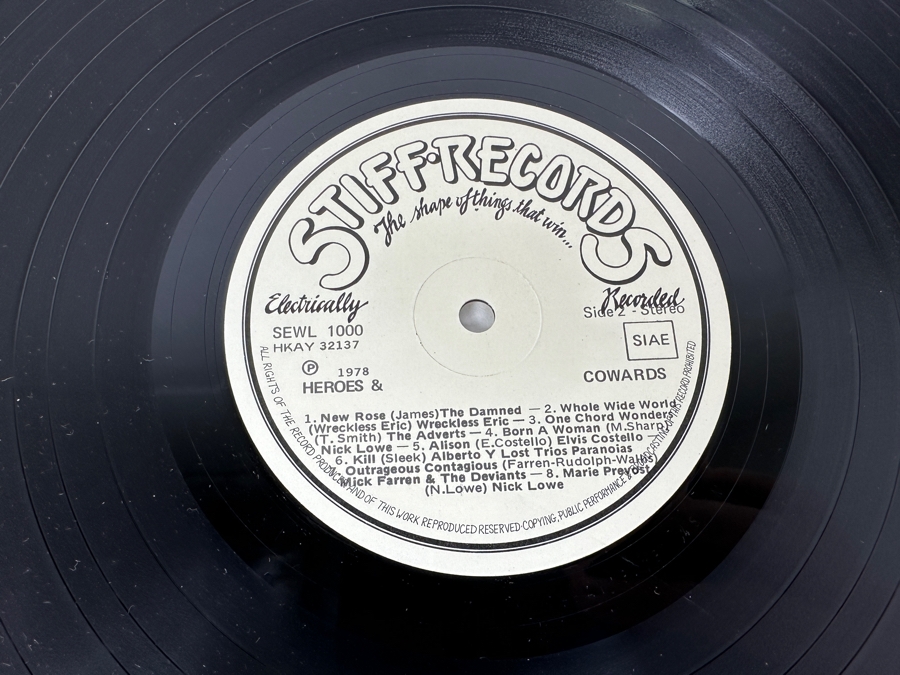 Various Artists - Heroes & Cowards Stiff Records SEWL 1000 Vinyl Record 1978 Import [Photo 8]