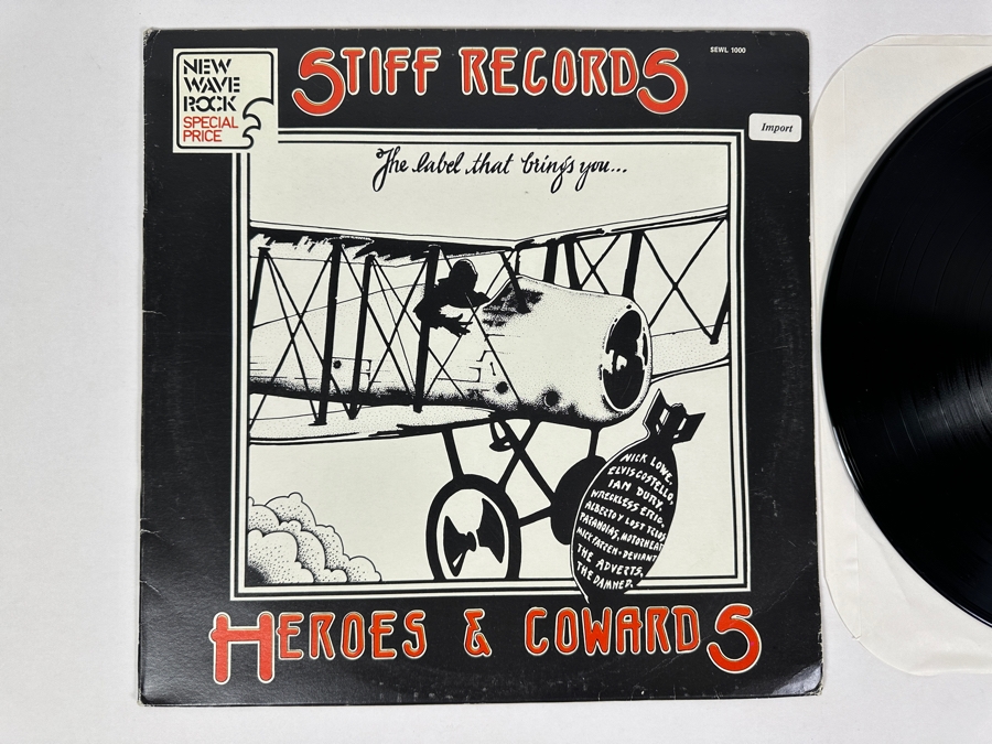 Various Artists - Heroes & Cowards Stiff Records SEWL 1000 Vinyl Record 1978 Import [Photo 2]