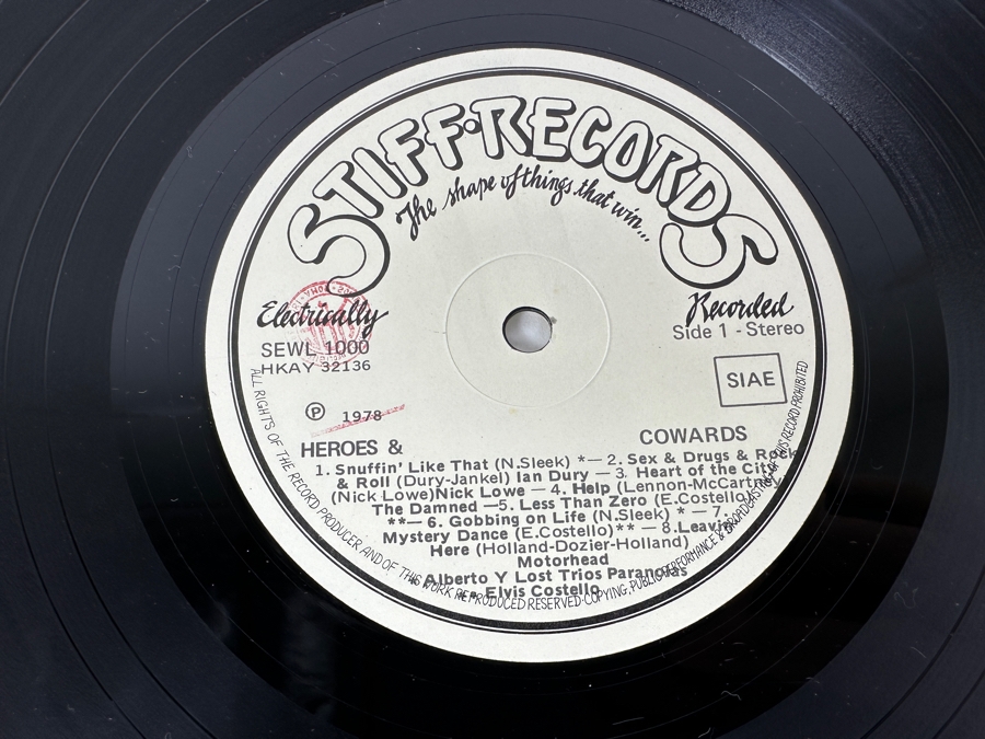 Various Artists - Heroes & Cowards Stiff Records SEWL 1000 Vinyl Record 1978 Import [Photo 6]