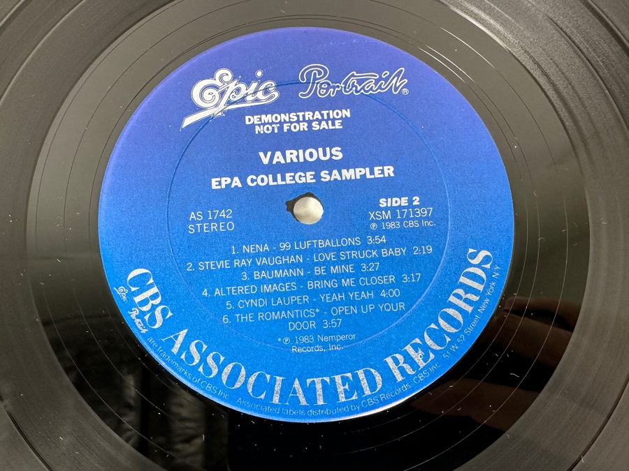Various Artists - EPA College Sampler Epic Records AS 1742 Vinyl Record 1983 Promo Copy [Photo 7]