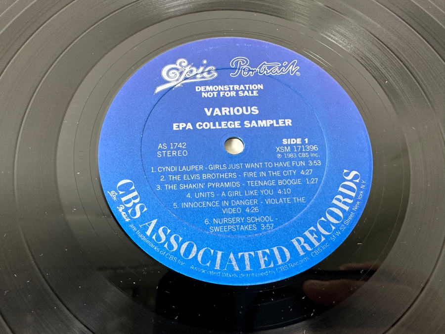 Various Artists - EPA College Sampler Epic Records AS 1742 Vinyl Record 1983 Promo Copy [Photo 5]