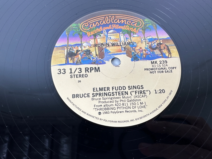 Dueling Bruces Two Views Of Springsteen As Satirized By Robin Williams 'Elmer Fudd Sings Bruce Springsteen' & Uncle Floyd 'On The Boardwalk' MK 239 Casablanca Vinyl Record 1983 Promo Copy [Photo 5]