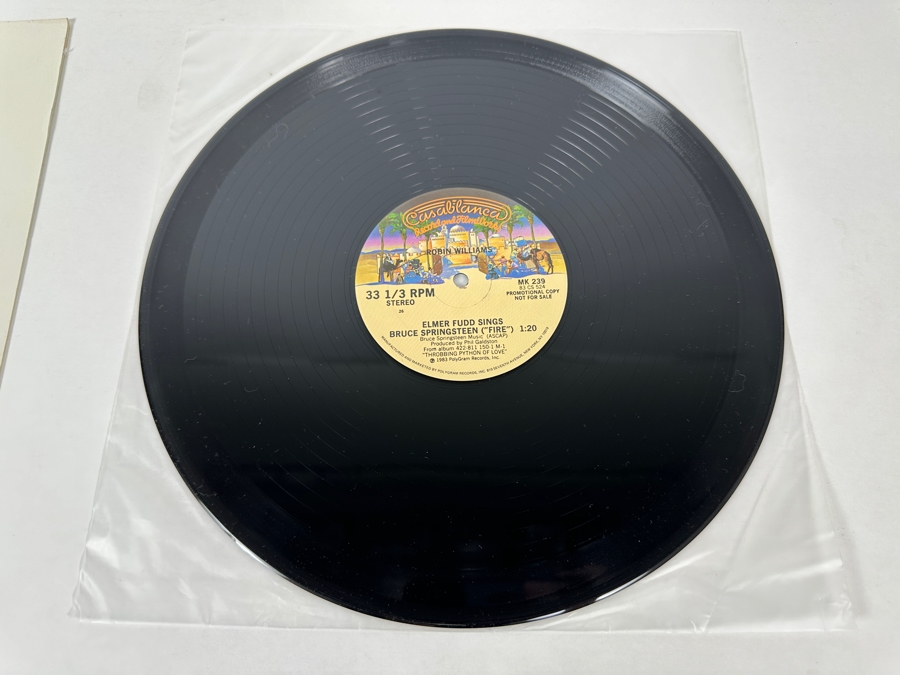 Dueling Bruces Two Views Of Springsteen As Satirized By Robin Williams 'Elmer Fudd Sings Bruce Springsteen' & Uncle Floyd 'On The Boardwalk' MK 239 Casablanca Vinyl Record 1983 Promo Copy [Photo 4]