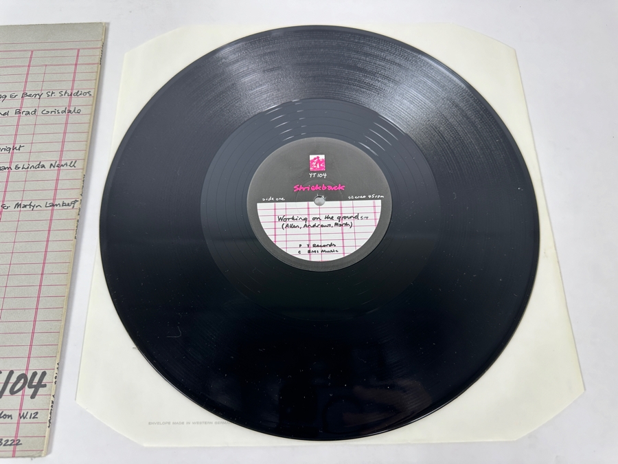 Shriekback Working On The Ground / Nightwork YT104 Emi Music Vinyl Record [Photo 4]
