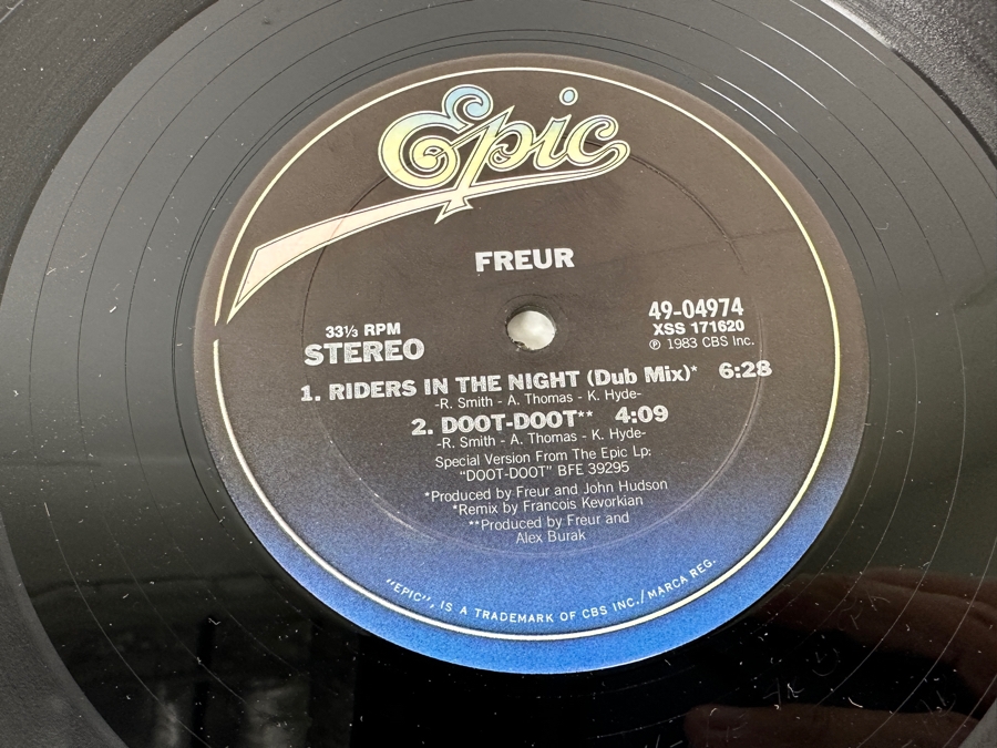 Freur Riders In The Night / Doot-Doot XSS 171619 Epic Vinyl Record 1983 Promo Copy [Photo 6]