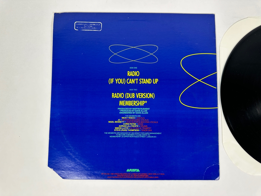 The Members Radio CP-720 Arista Vinyl Record 1982 Promo Copy [Photo 3]
