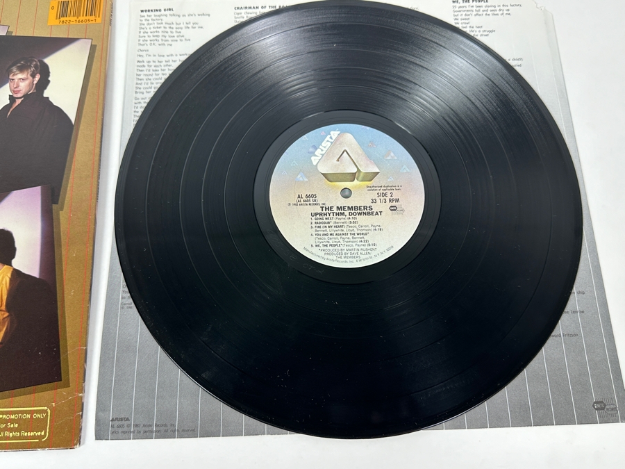 The Members Uprhythm, Downbeat AL 6605 Arista Vinyl Record 1982 Promo Copy [Photo 7]