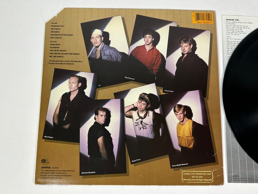 The Members Uprhythm, Downbeat AL 6605 Arista Vinyl Record 1982 Promo Copy [Photo 3]