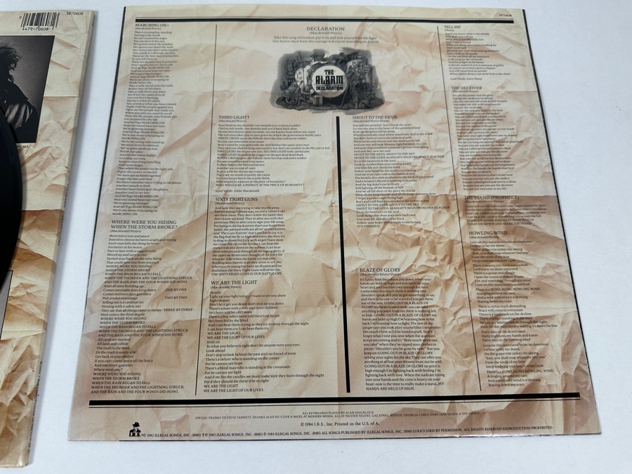 The Alarm Declaration SP-70608 I.R.S. Vinyl Record 1984 Promo Copy [Photo 8]