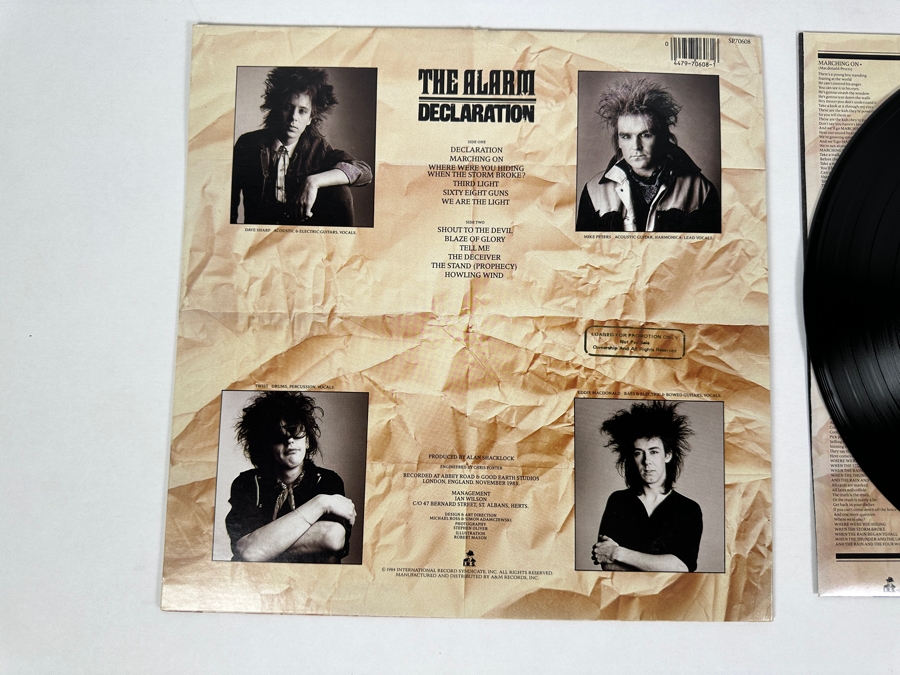 The Alarm Declaration SP-70608 I.R.S. Vinyl Record 1984 Promo Copy [Photo 3]