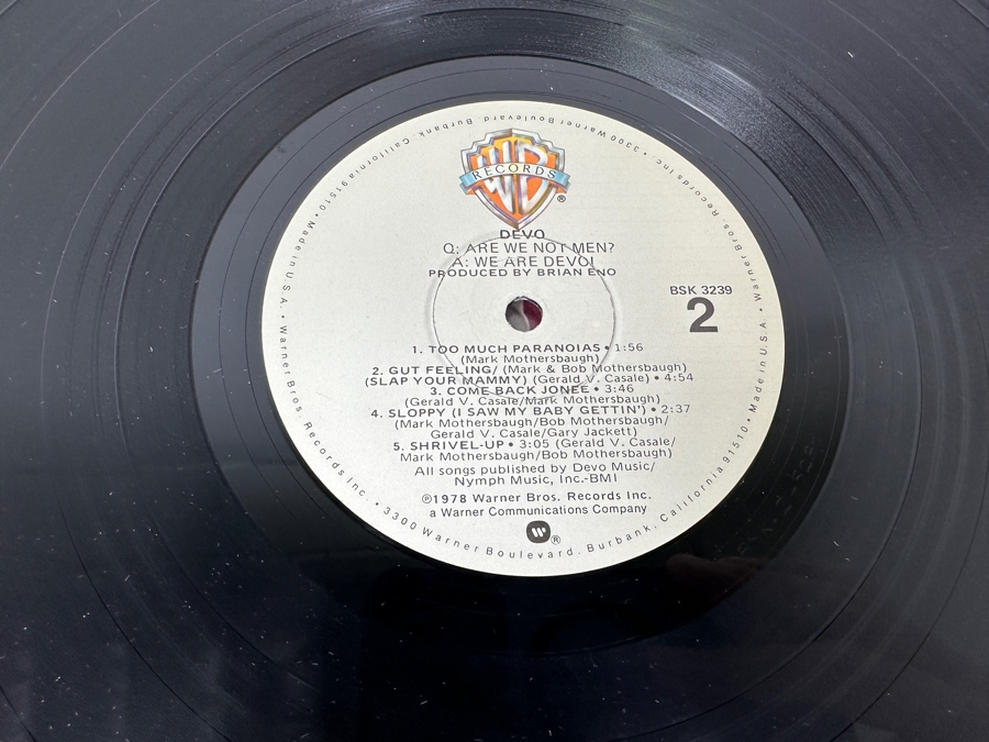 DEVO - Q: Are We Not Men? A: We Are Devo! BSK-3239 1978 Warner Bros Vinyl Record [Photo 7]