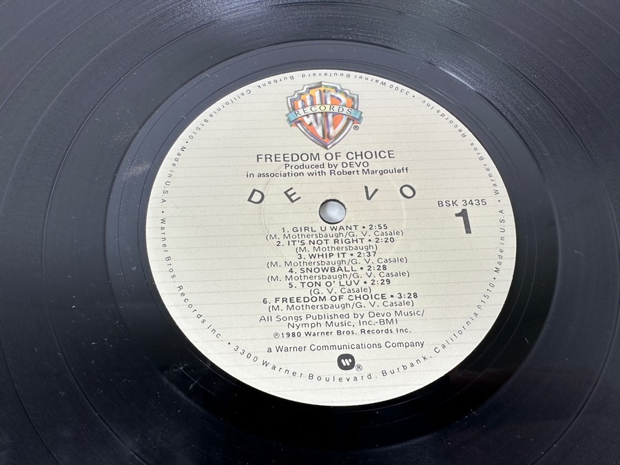 DEVO - Freedom Of Choice BSK 3435 Warner Bros Vinyl Record 1980 [Photo 5]