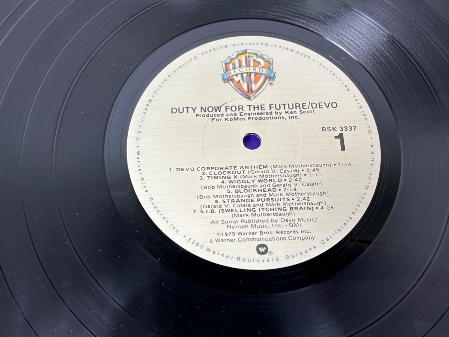 DEVO - Duty Now For The Future BSK 3337 Warner Bros Vinyl Record 1979 [Photo 5]