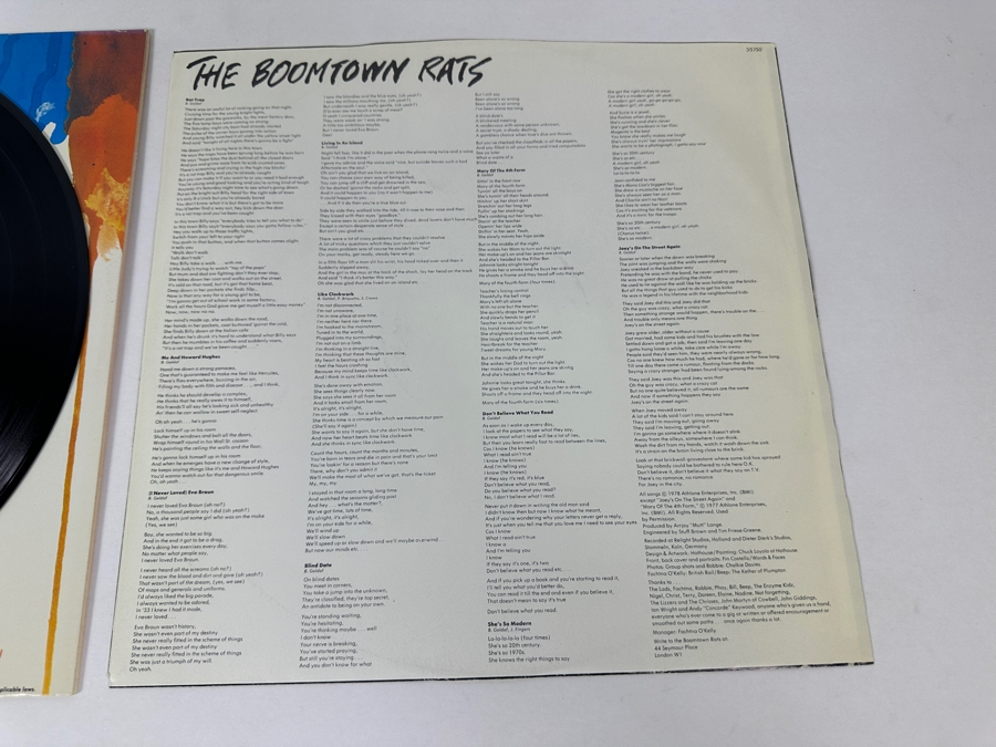The Boomtown Rats - A Tonic For The Troops JC 35750 Columbia Vinyl Record 1979 Promo Copy [Photo 11]