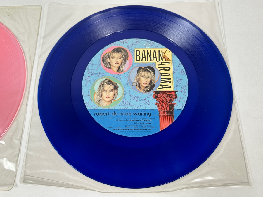 Pair Of Bananarama - Robert De Niro's Waiting Pink & Blue Picture Disc London Records Nanx 6 820 033-1 45 RPM Vinyl Record 1984 [Photo 6]