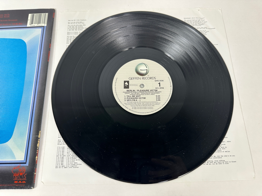 Berlin - Pleasure Victim GHS 2036 Geffen Records Vinyl Record 1982 Promo Copy [Photo 5]