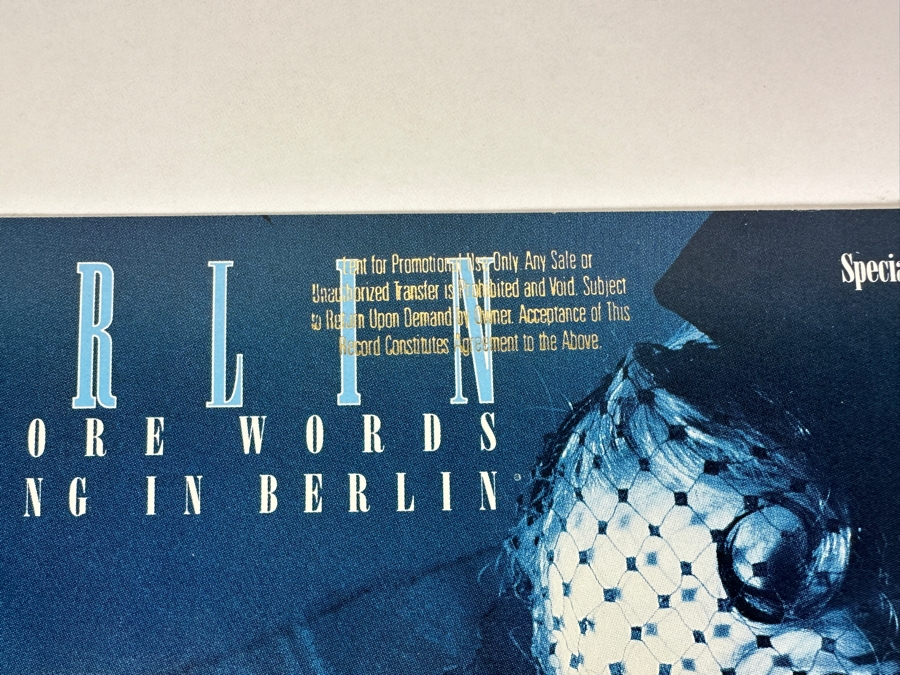 Berlin - No More Words / Dancing In Berlin Maxi Single 45 RPM 0-20195 Geffen Records Vinyl Record 1984 Promo Copy [Photo 3]