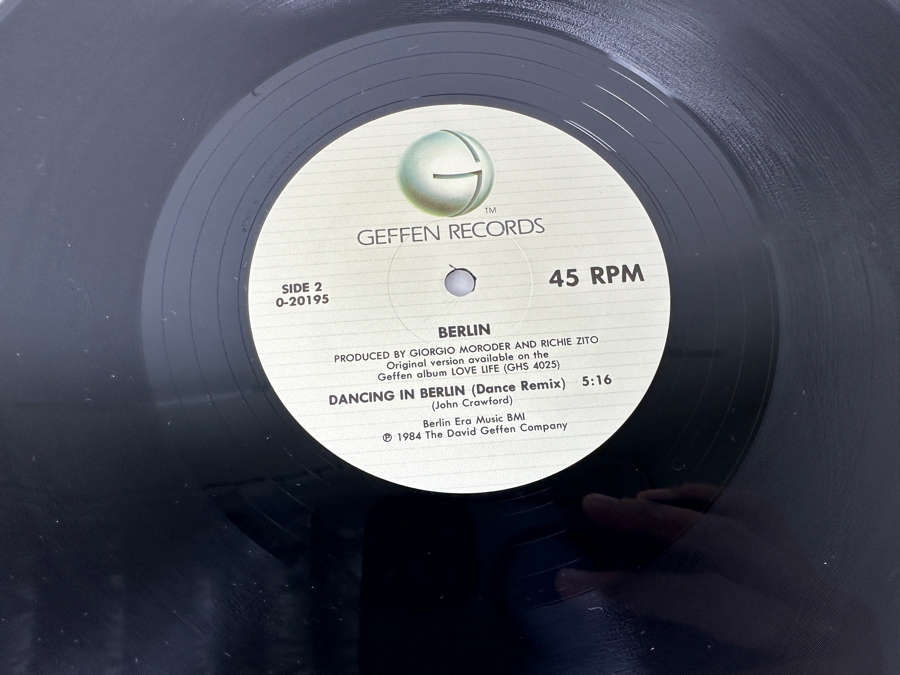 Berlin - No More Words / Dancing In Berlin Maxi Single 45 RPM 0-20195 Geffen Records Vinyl Record 1984 Promo Copy [Photo 8]