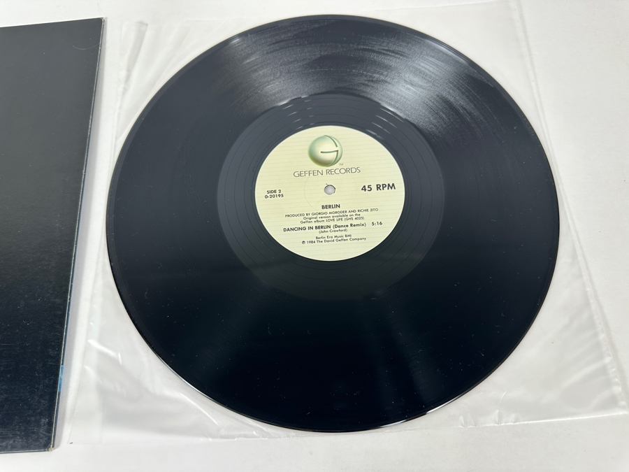 Berlin - No More Words / Dancing In Berlin Maxi Single 45 RPM 0-20195 Geffen Records Vinyl Record 1984 Promo Copy [Photo 7]