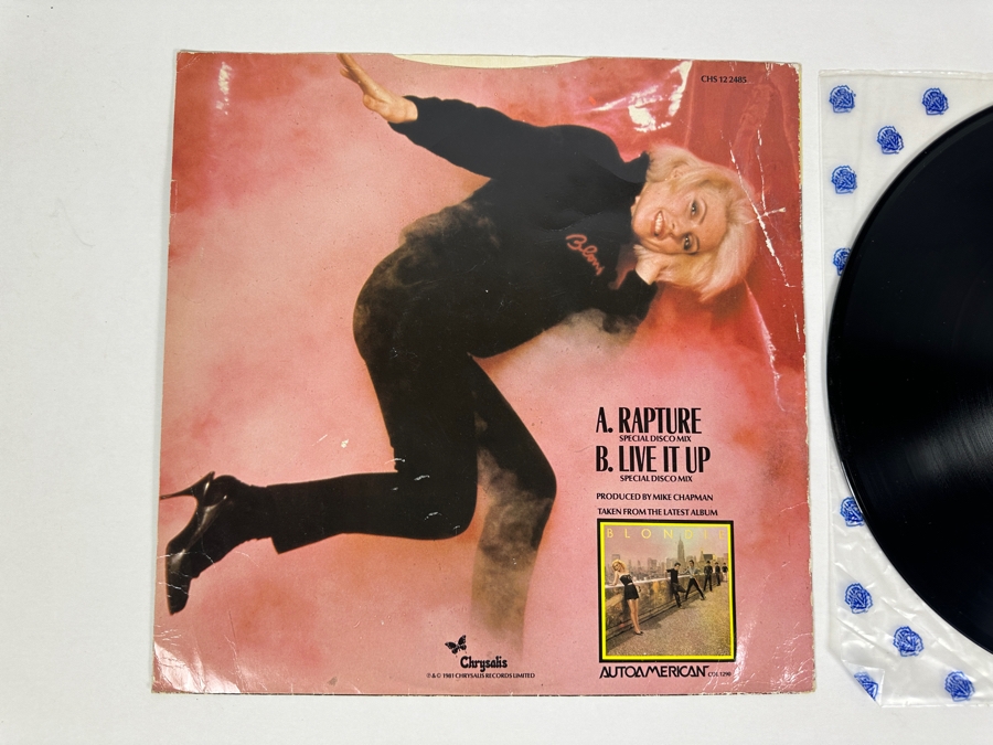 Blondie - Rapture CHS 12 2485 Chrysalis Records 12' Vinyl Record 1981 [Photo 3]